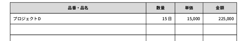 日数計算の場合の請求項目