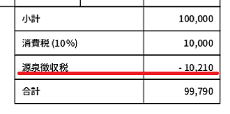 源泉徴収税の表記の仕方_201910