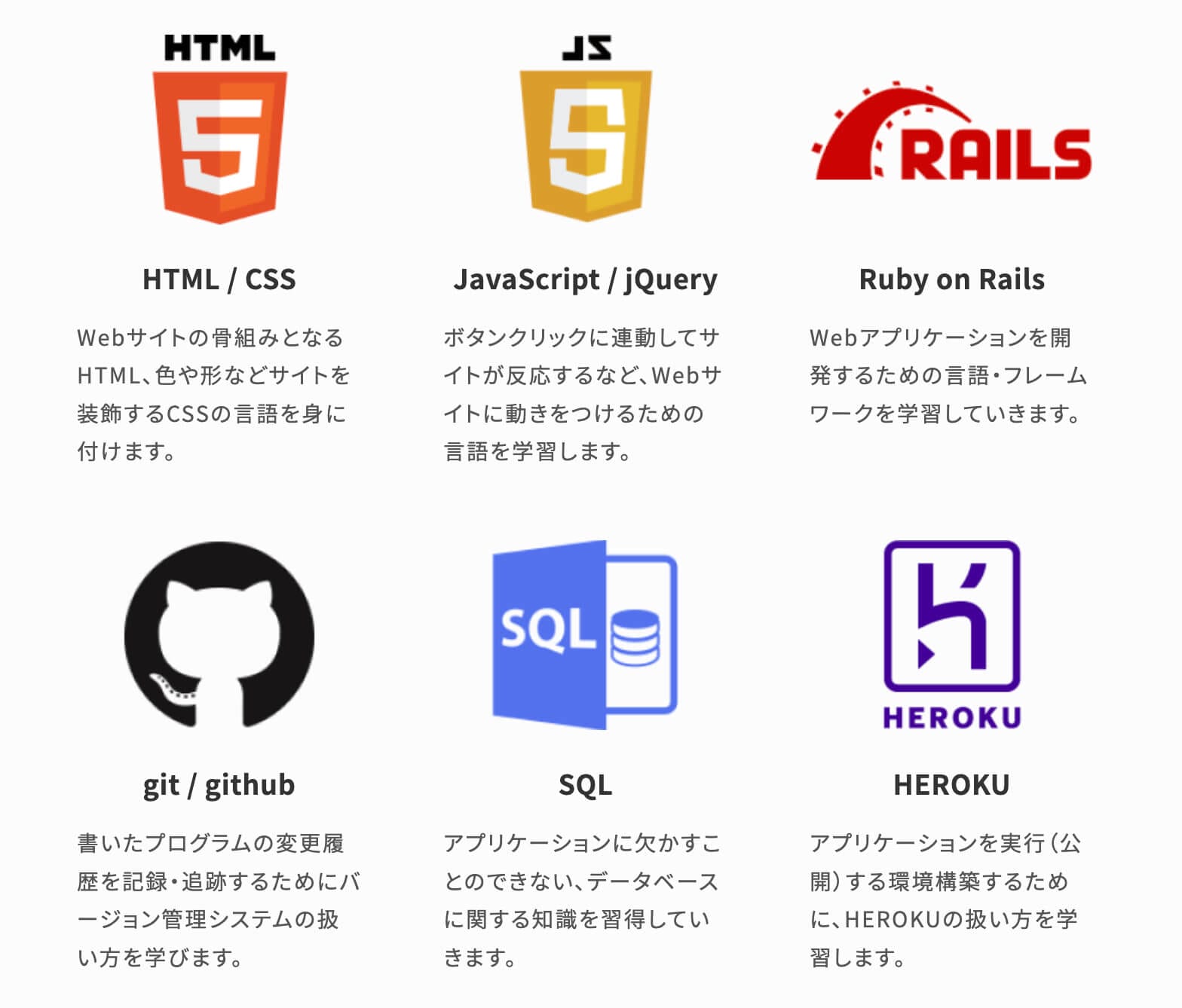 デイトラ Webアプリ開発コース　内容