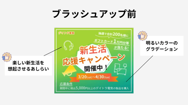 ブラッシュアップ前のバナー