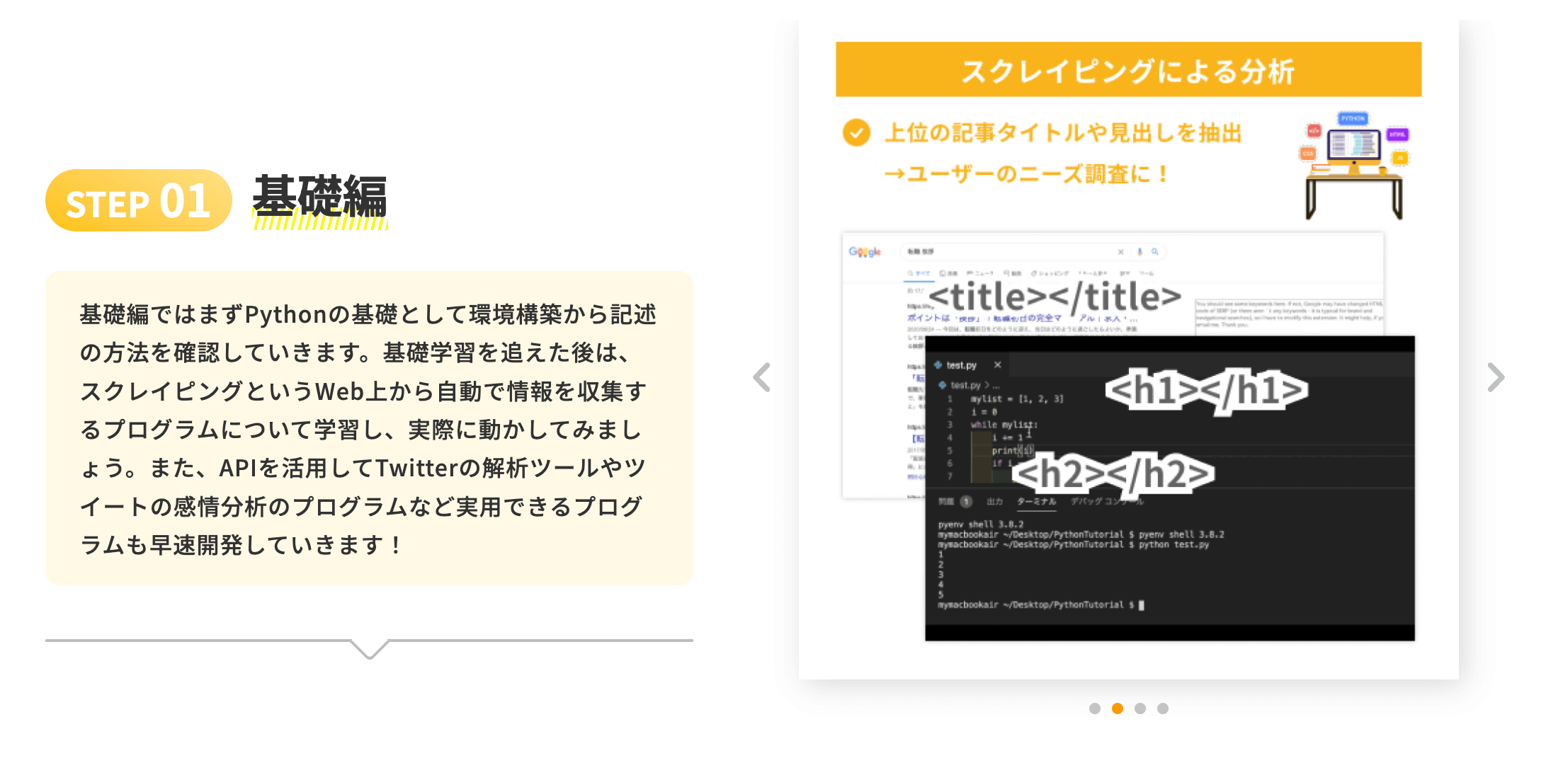 デイトラPythonコースのカリキュラム