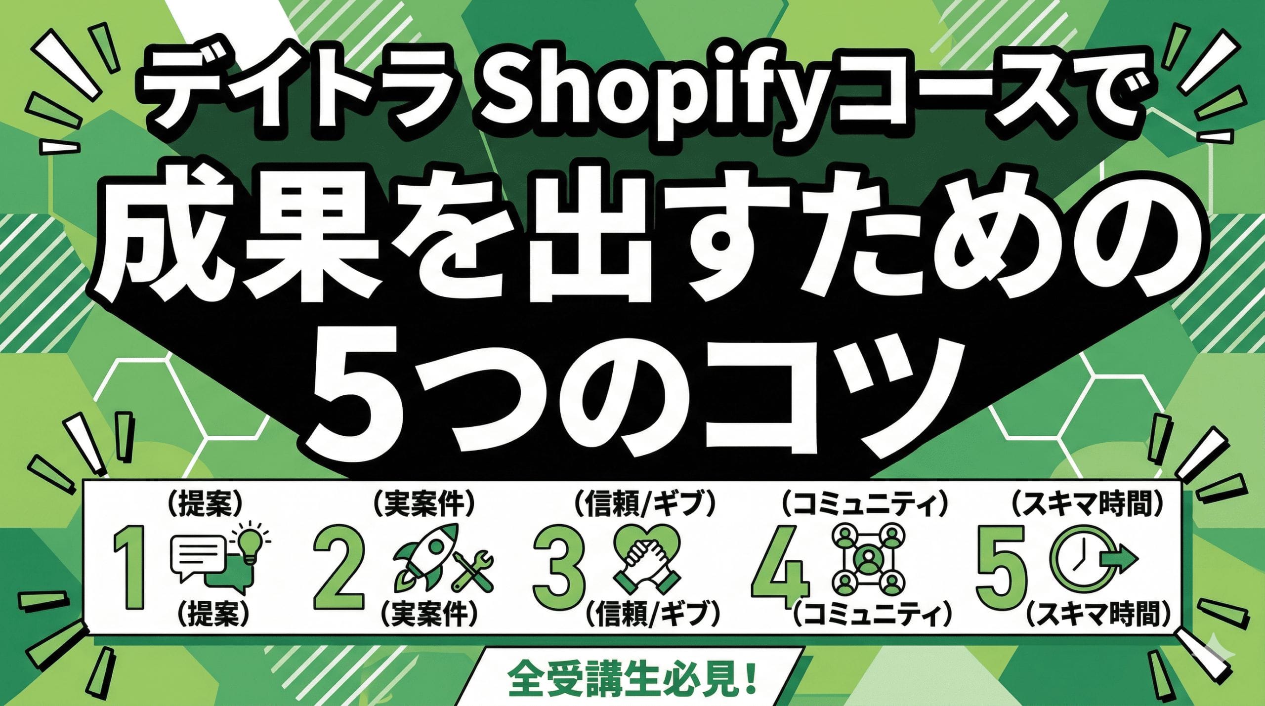 デイトラShopifyコースで成果を出すための5つのコツ