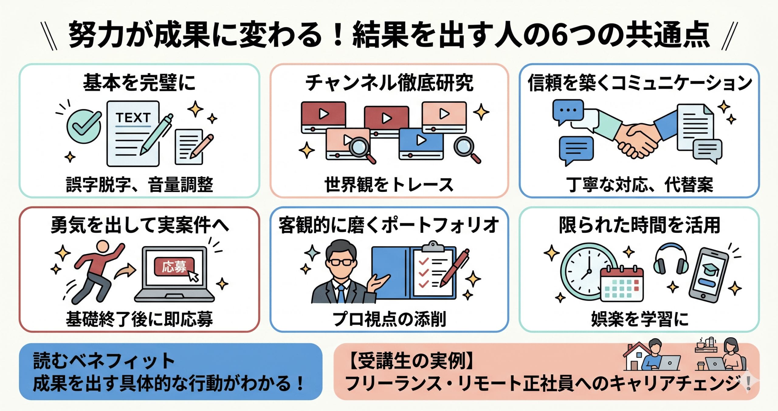 デイトラ動画編集コースで成果を出すコツの要約