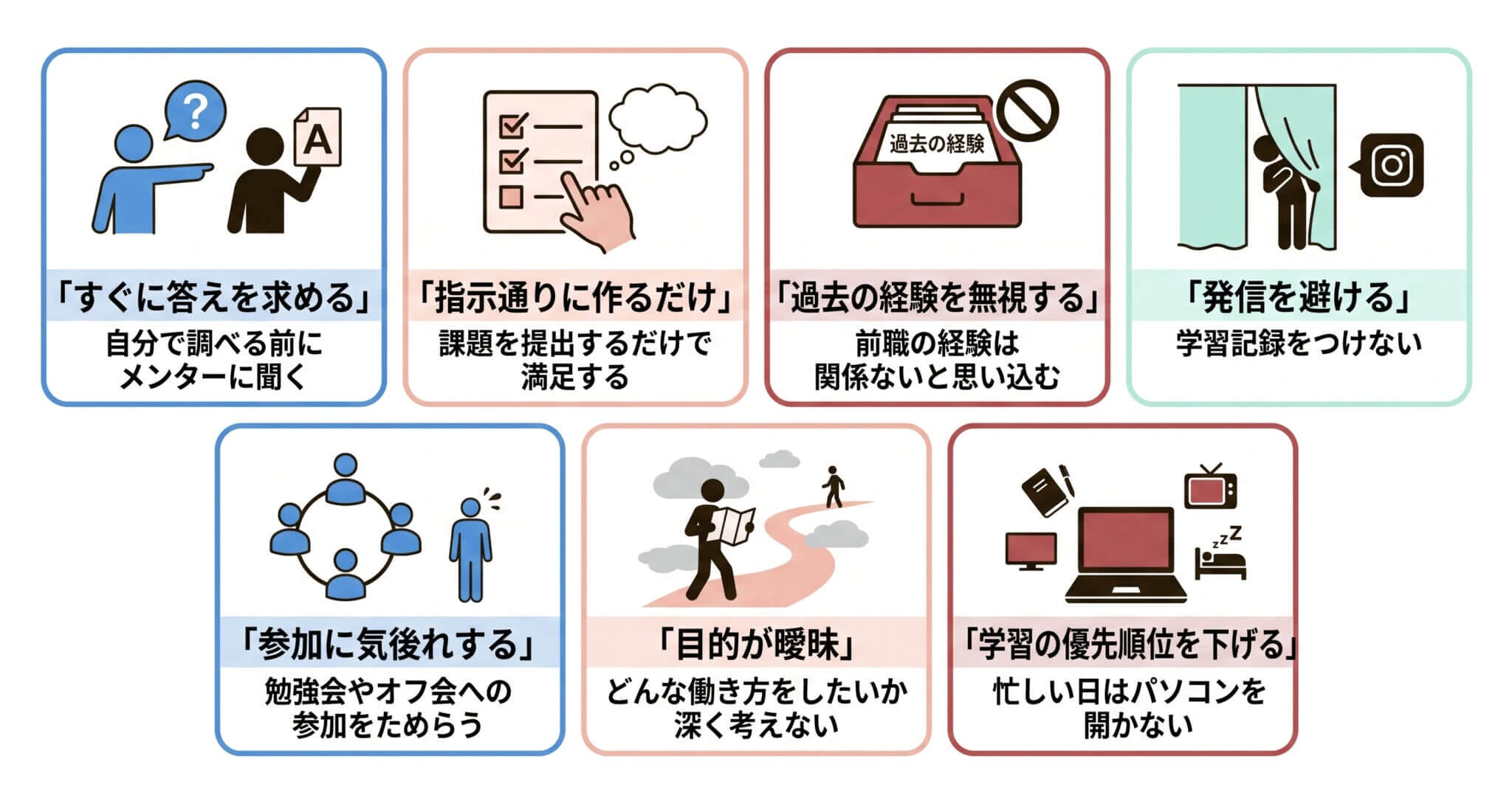 【自己診断】成長が止まるサイン、いくつ当てはまる？